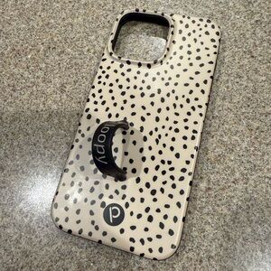 Loopy Case Cream with Black Spot Pattern Phone Case